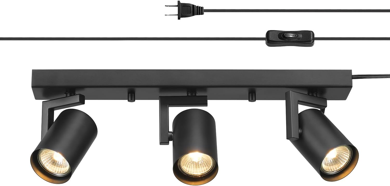 GLOBE Electric 17in 3-Light Plug-in Track Lighting for Home