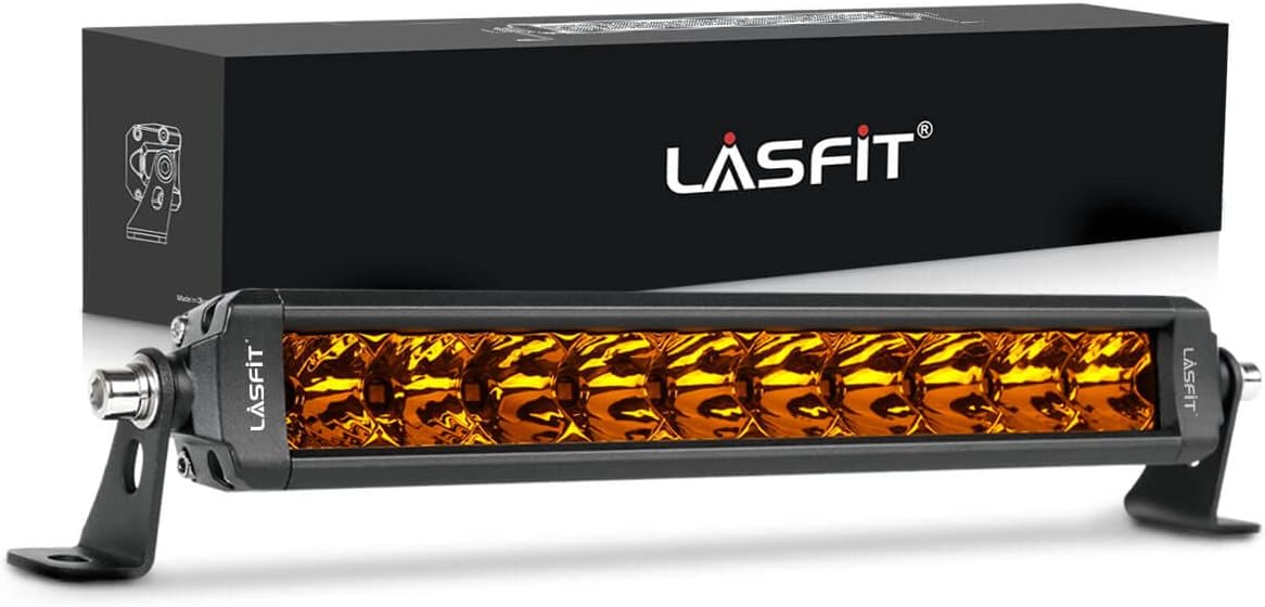 LASFIT 12 inch Amber LED Light Bar for Off Road Vehicles