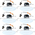 HALO 5 in / 6 in LED Recessed Light Trim 6-Pack - Selectable Color