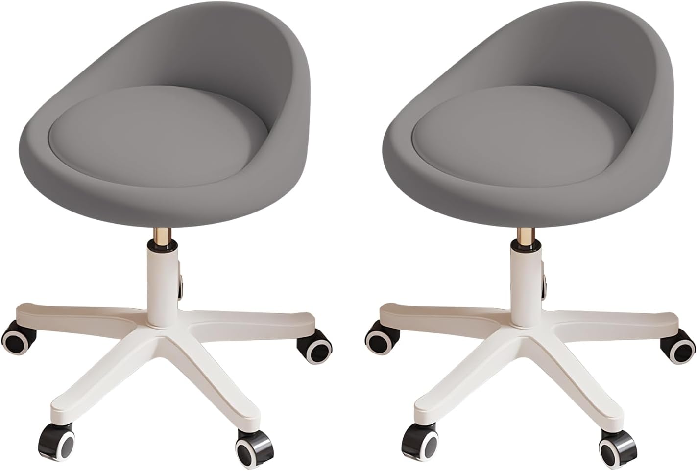 Rolling Stool Set of 2 with Ergonomic Swivel Seat for Comfort