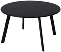Patio Coffee Table Black - Metal Steel Round Outdoor Table Weather