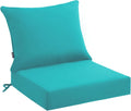 Outdoor Seat Cushion Set 24 x 24 x 4 in Teal - Waterproof Patio
