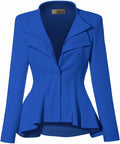 Women's Casual Work Double Lapel Peplum Blazer - Comfortable Fit day