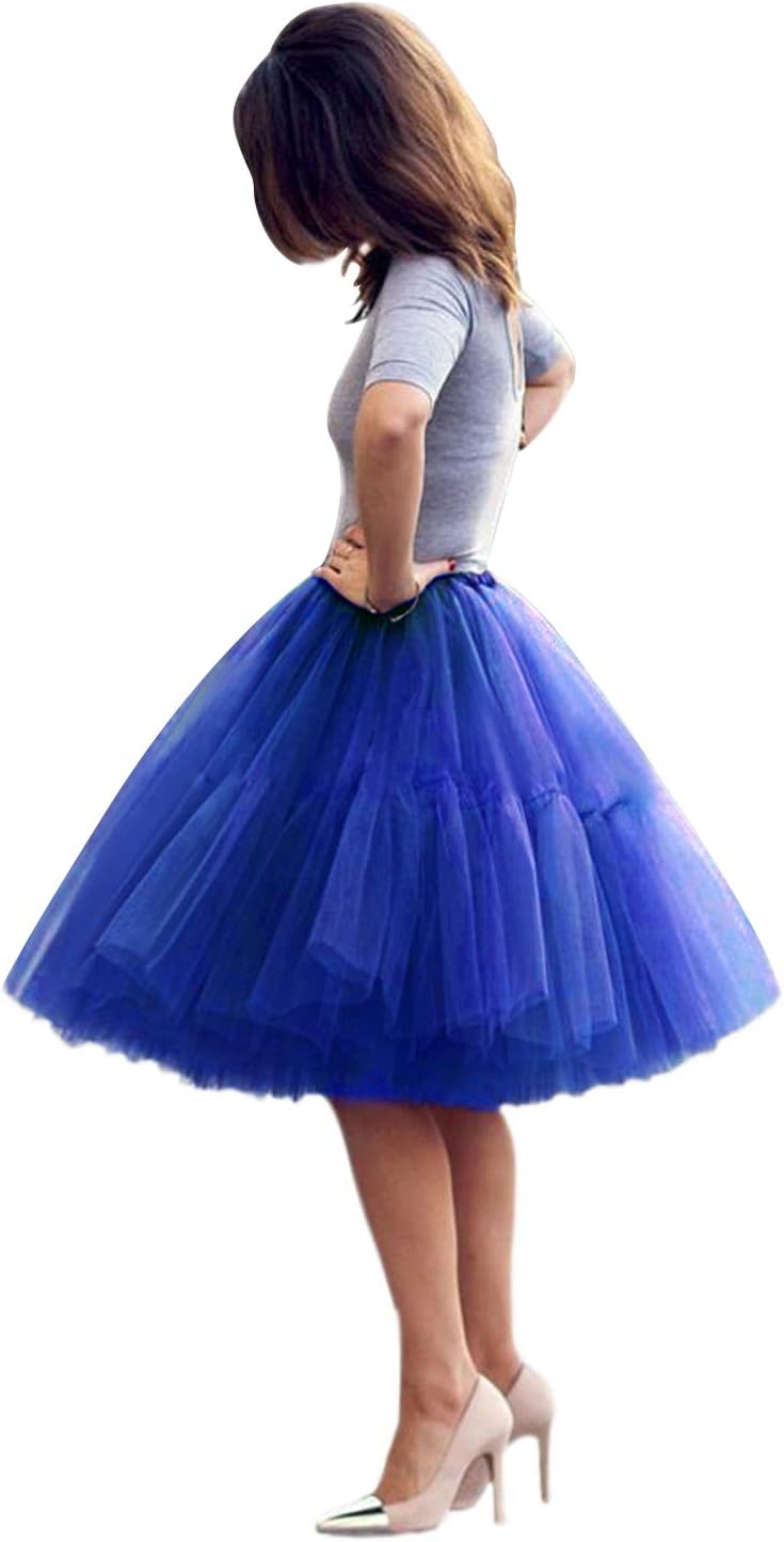 Fluffy Tutu Skirt for Women - Soft Knee-Length Crinoline Skirt