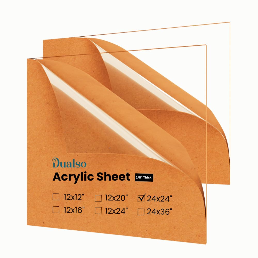 Plexiglass Sheets 1/8 Thick Clear Acrylic for DIY Projects