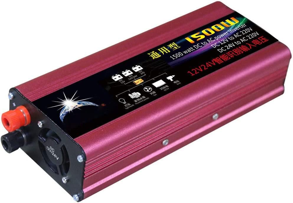 Portable 1500W Car Power Inverter - Universal Socket & USB Port