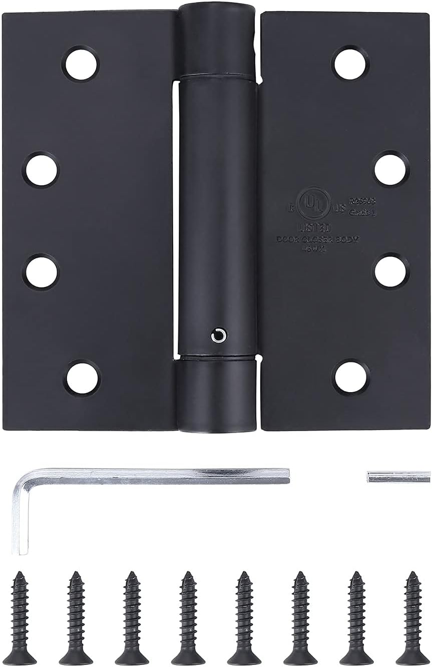 3 Pack 4x4 Black Finish Self Closing Door Hinges for Durability