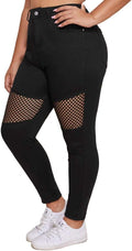 ALLABREVE Womens Plus Size Skinny Jeans High Waist Ripped Ankle