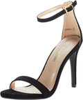 Women's Floral Ankle Strap Stilettos with Removable Applique - Elegant