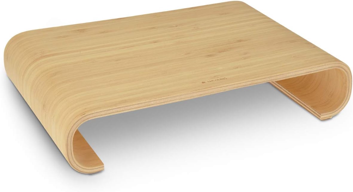 Navaris Wood Monitor Stand Riser for Desk Organizer and Display