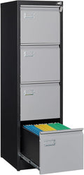 4 Drawer Vertical File Cabinet with Lock - Durable Steel Storage