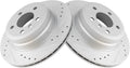 TRQ Rear Performance Brake Rotors Set Compatible with 2007-2019 BMW