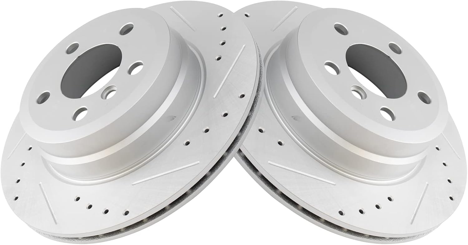 TRQ Rear Performance Brake Rotors Set for BMW X5 and X6