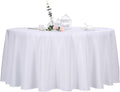 132 Inch White Round Tablecloth Set for Weddings and Events