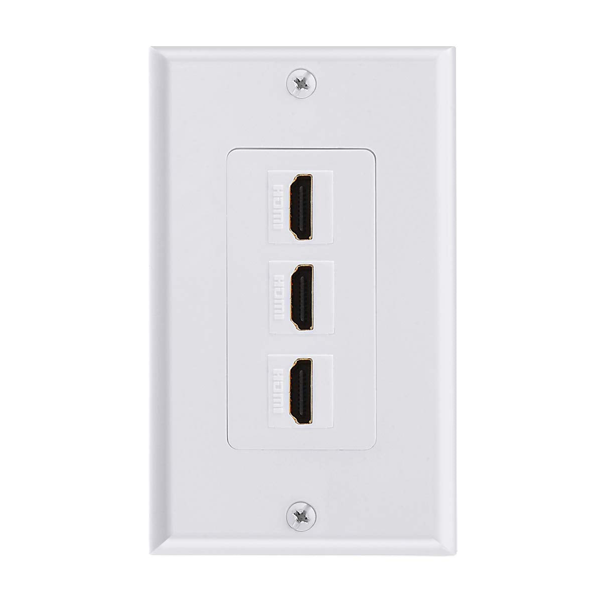 TENINYU 3 Port HDMI Wall Plate: 4K 60Hz, HDR, Ethernet