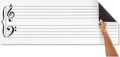 Large Dry Erase Music Staff Magnet Sheet 45.5 x 17 - Classroom Staff
