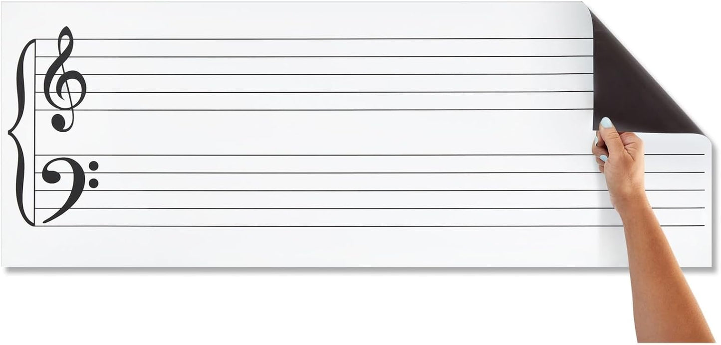 Large Dry Erase Music Staff Magnet Sheet for Classroom Use