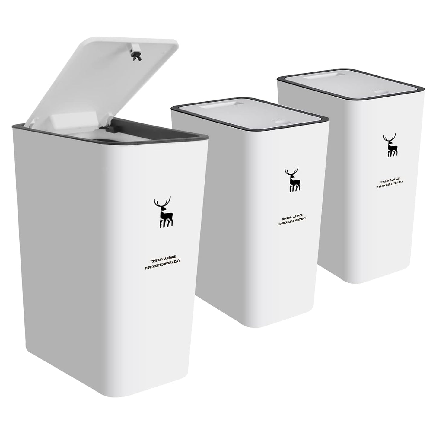 XPIY Trash Can with Lid: 2 Pack 4 Gallons for Home Use
