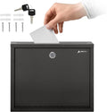 Adir Metal Suggestion Box with Lock and Slot - Secure Wall Mount Drop