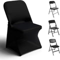 Trlyc Spandex Folding Chair Covers 100 Pcs Black - Stretchy Fitted