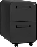 Mobile 2-Drawer File Cabinet with Lock - Under Desk Legal/Letter