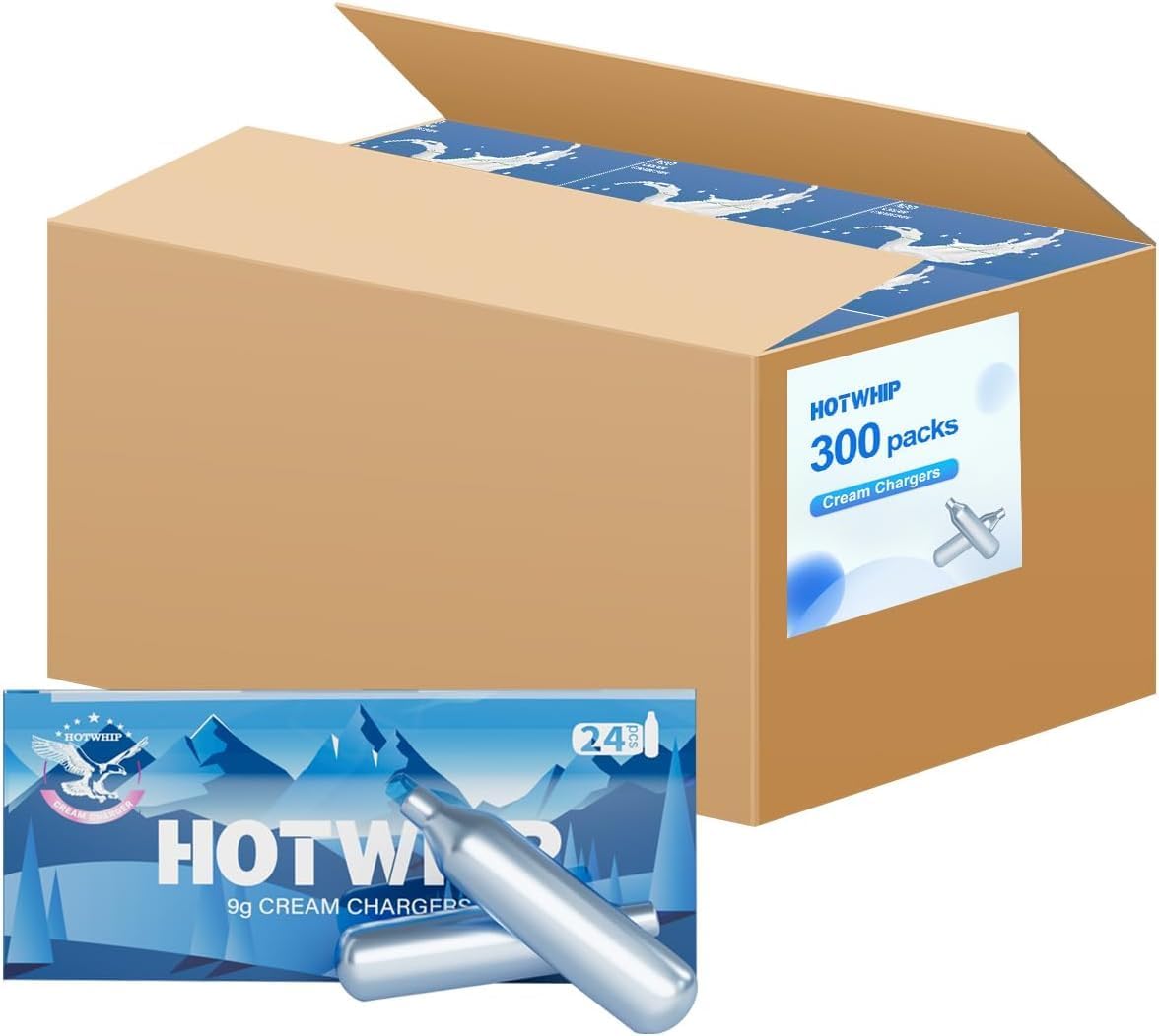 Premium 9g Cream Chargers for Whipped Cream by Hotwhip - 300 Count