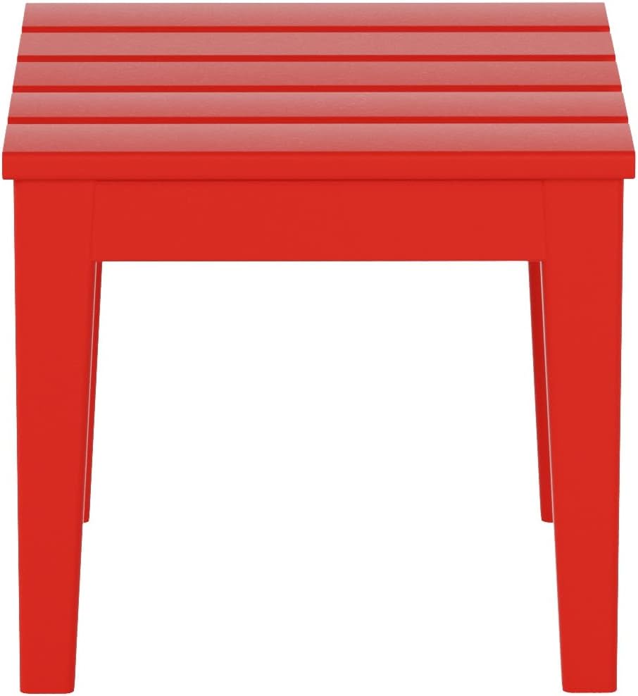 Ashore Outdoor Patio Modern Adirondack Side Table in Red