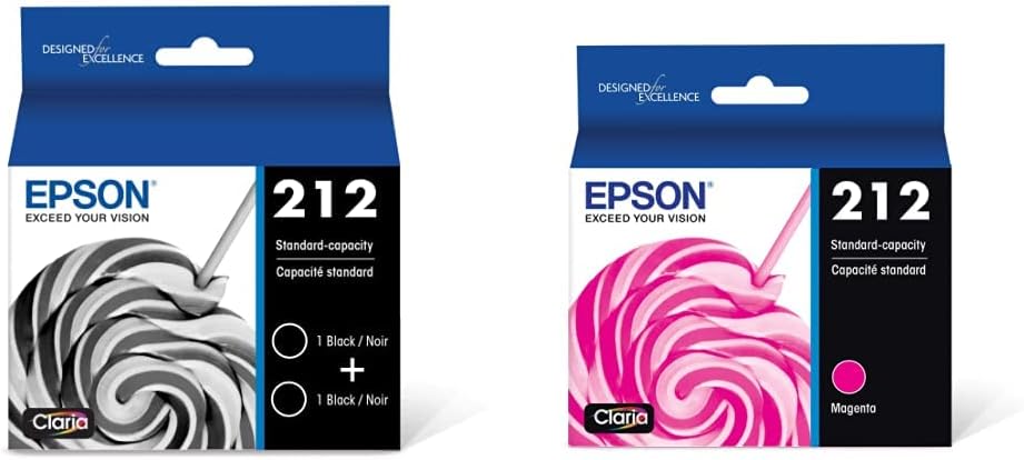 Epson T212 Claria Ink Standard Capacity Black and Magenta Cartridges
