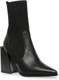 Womens Chunky Stacked Heel Ankle Boots Pointed Toe (Style G5TZ)