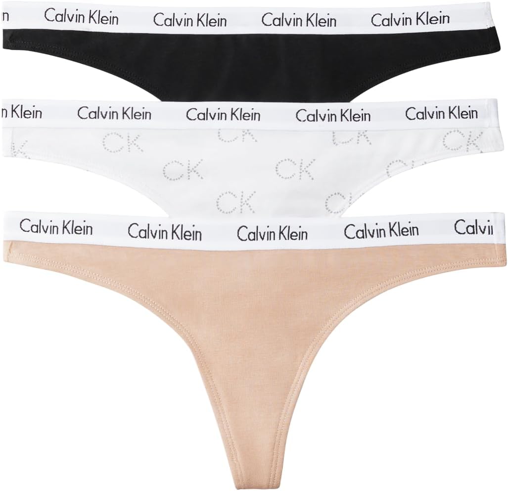 Calvin Klein Women's Carousel Logo Cotton Stretch Thong Panties