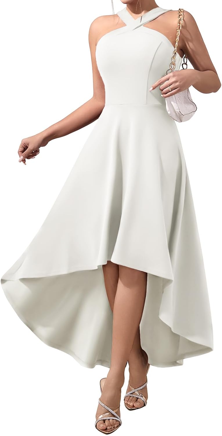 DRESSTELLS Formal Cocktail Dresses for Women, Halter High Low