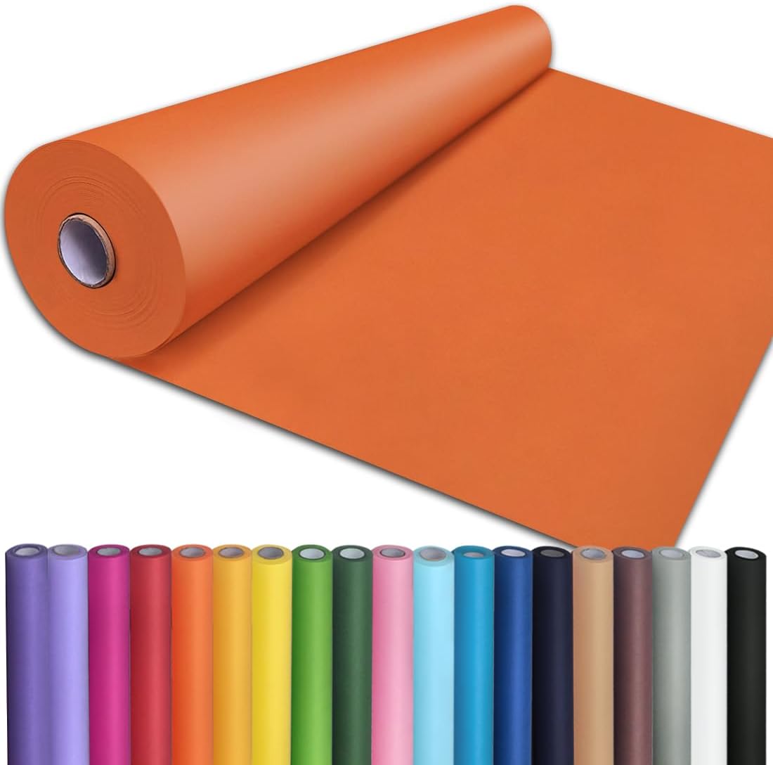 PerkHomy 24in x 200ft OrangeRed Kraft Paper Roll for Crafting
