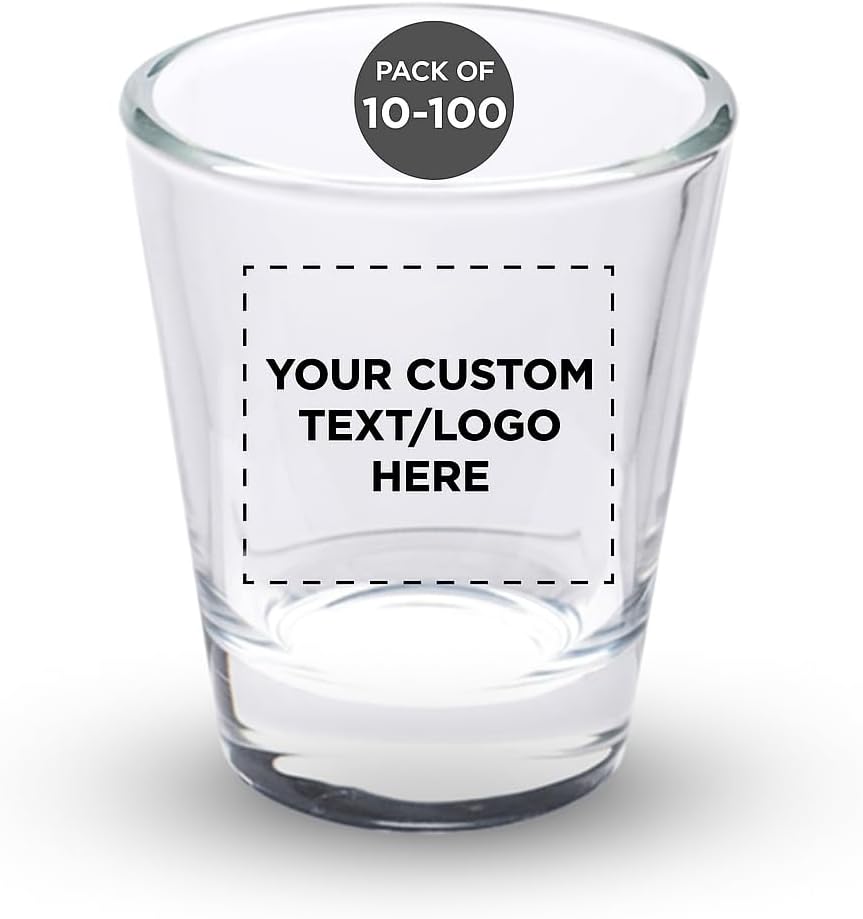 Custom Shot Glasses Set of 10/50/100 for Parties and Events