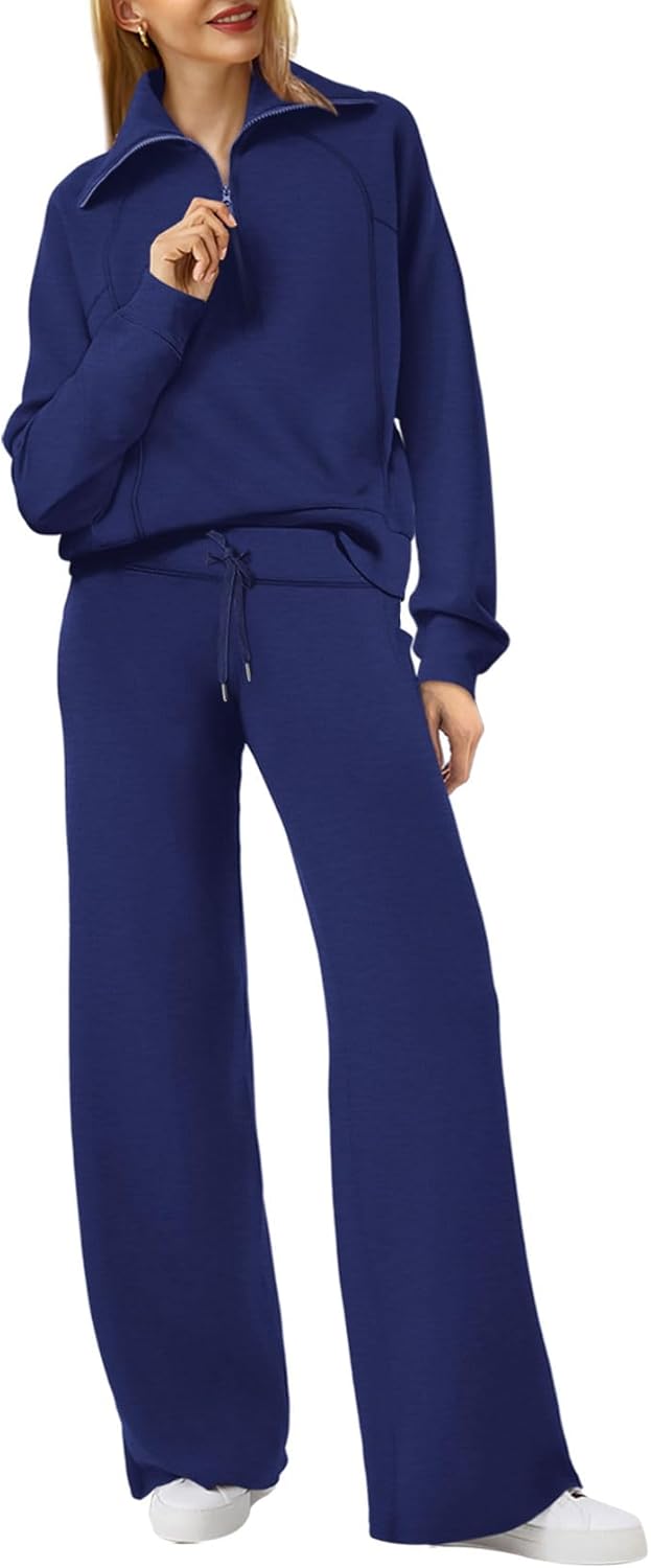 XIEERDUO Lounge Sets For Women: Chic Half Zip Sweatshirt & Pants