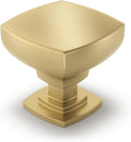 homdiy 25 Pack Cabinet Knobs Brushed Brass Square - Refresh Cabinets