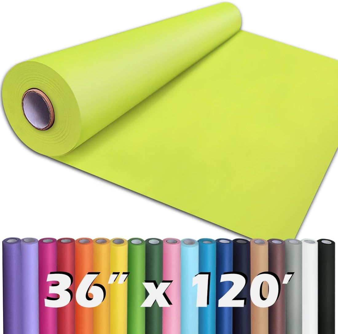 PerkHomy 36in x 120in Neon Green Kraft Paper Roll for Crafts