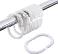 36 Pcs Plastic White Shower Curtain Rings C Hooks - Silent, Flexible