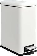 10L Stainless Steel Trash Can with Lid for Bathroom and Office