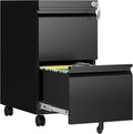 2 Drawer File Cabinet with Lock - Rolling Under Desk Organizer
