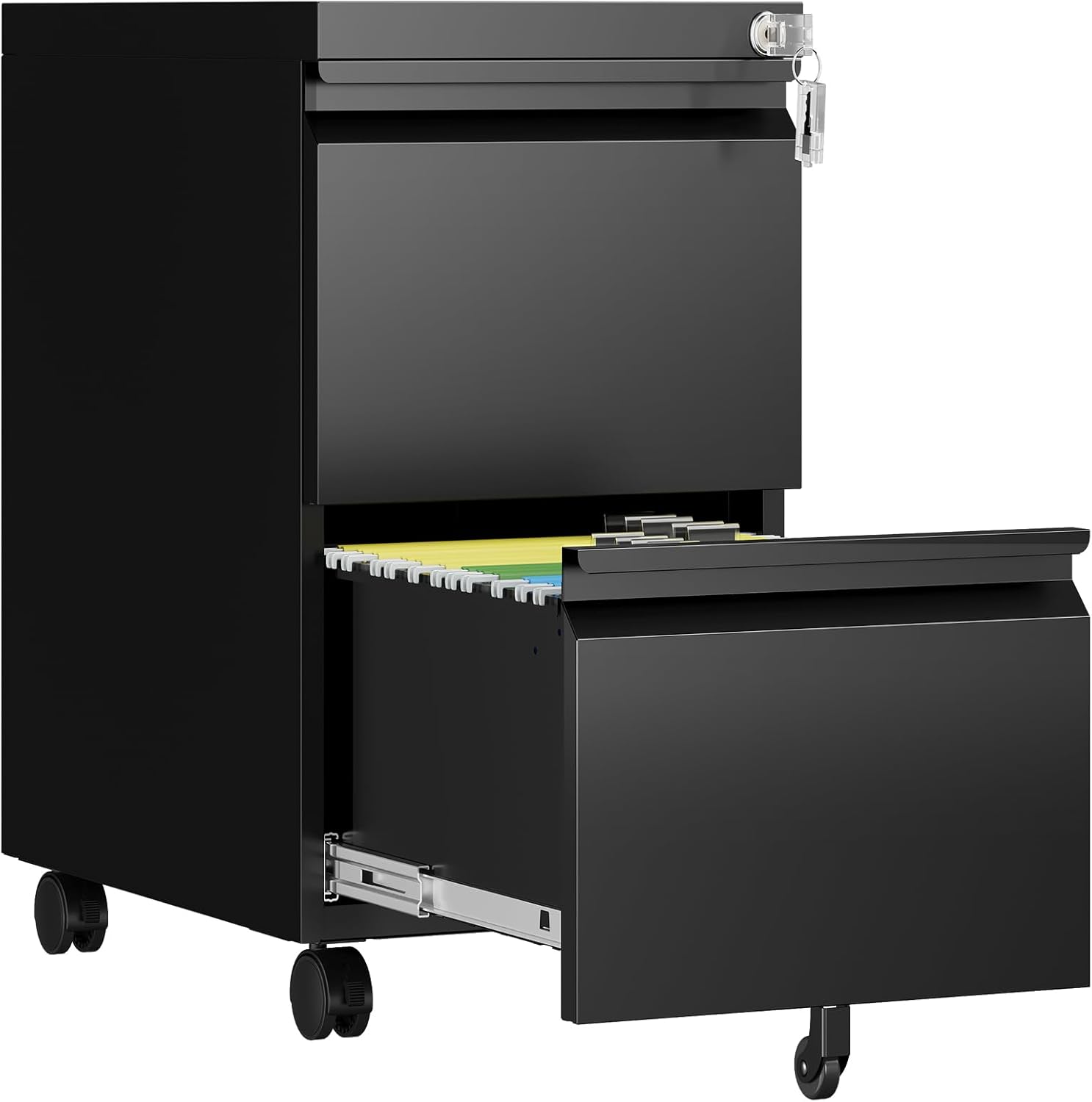 2 Drawer File Cabinet with Lock for Home Office Organization