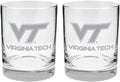 2-Sided Satin Finish Rock Glass Set of 2 for Virginia Tech Fans