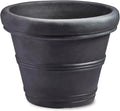 Brunello 14in Rolled Rim Planter Pot - Caviar Black Indoor/Outdoor