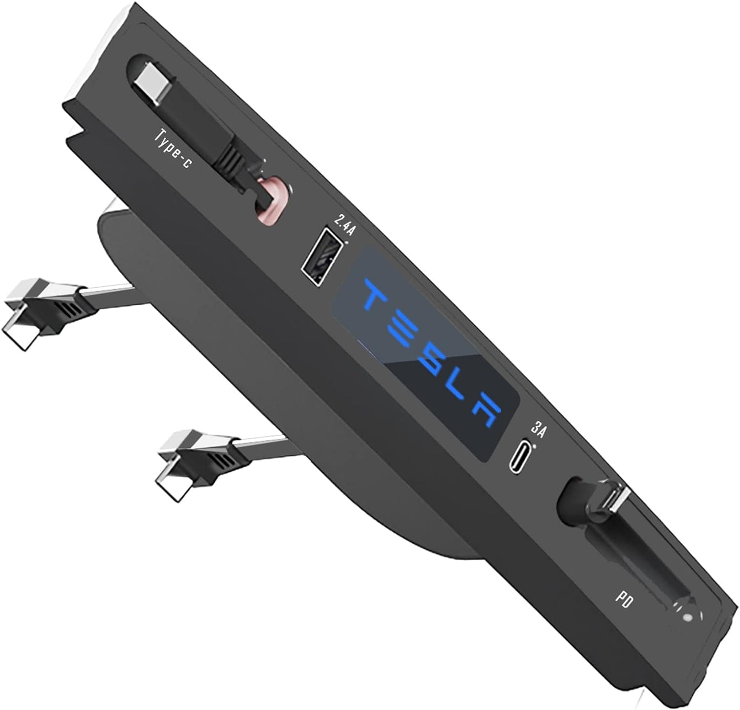 Fast Charge Tesla USB Hub - Model 3 & Y 21-23 - iPhone Compatible