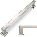 7-1/2 in Brushed Satin Nickel Cabinet Handles 10 Pack - Solid Zinc