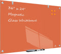 Glass Dry-Erase Board 36 x 24 in - Frameless Magnetic Whiteboard