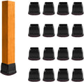 AR THURS 16Pcs Square Black Silicone Chair Leg Protectors