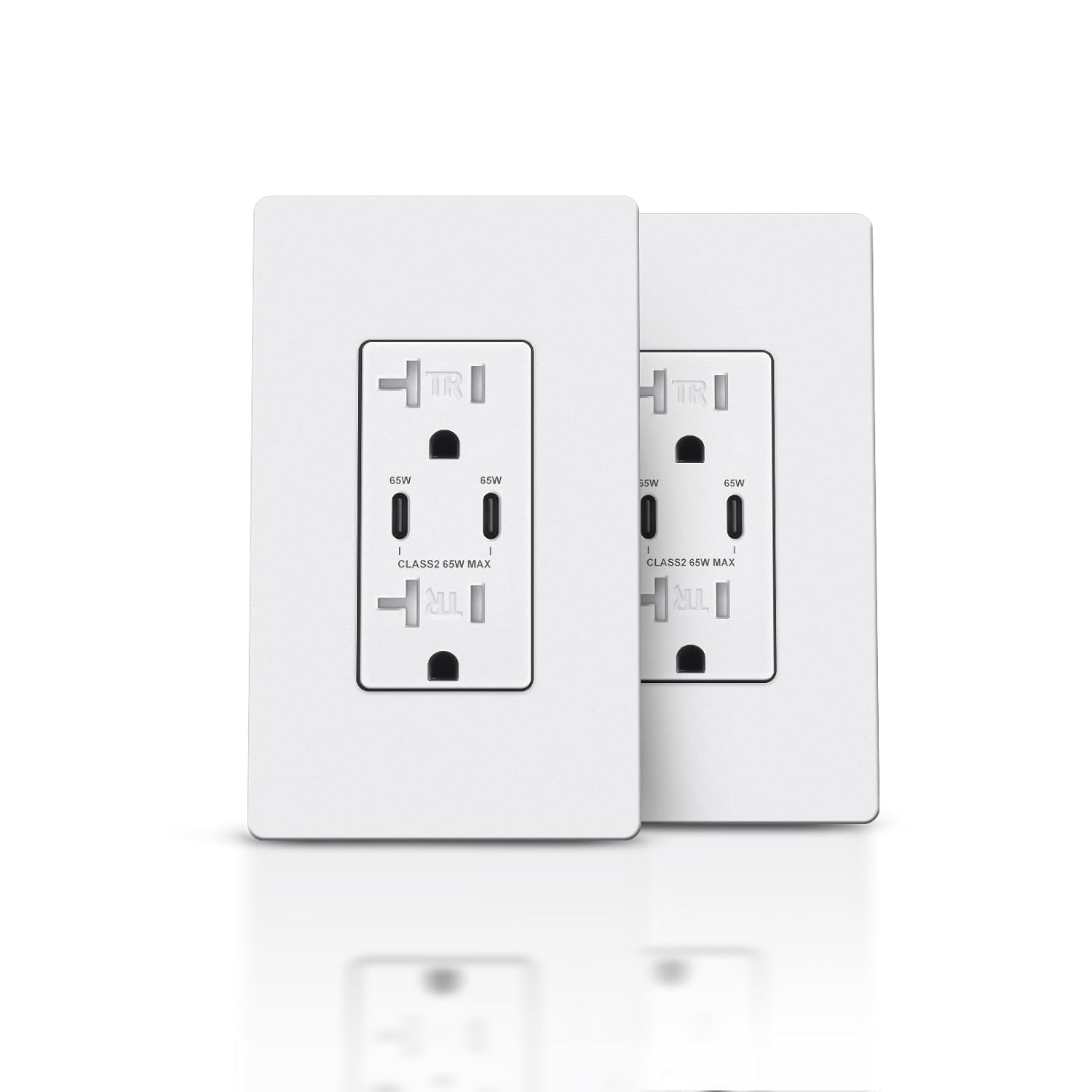 TOPELER USB Wall Outlet with PD 65W Charger for Fast Charging