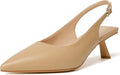 Mostrin Kitten Heels for Women Pointed Toe Slingback Pumps - Low