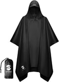 SaphiRose Hooded Rain Poncho Waterproof Raincoat Jacket for Men Women