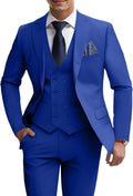 Mens 3 Piece Slim Fit Suit Set - Double Breasted Blazer (Style BQ1N)